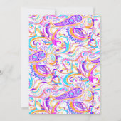 Invitation Joli design paisley coloré blanc (Dos)