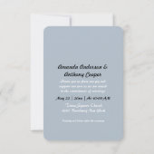 Invitation Joli dessin animé couple mariage (Dos)