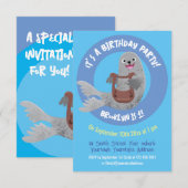 Invitation Joli dessin animé sur le phoque du Groenland (Devant / Derrière)