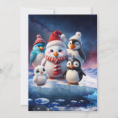 Invitation Joli dessin de style pingouins amis. (Dos)