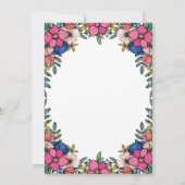 Invitation Joli Dîner De Répétition De Fleurs Roses Colorées (Dos)
