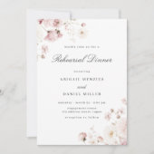 Invitation Joli Dîner De Répétition Fleurs Rouges (Devant)