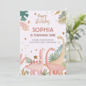 Invitation Joli Dino Rose (Debout devant)