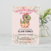 Invitation Joli Dino Rose Qui Éclos Bientôt (Debout devant)