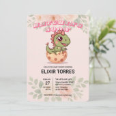 Invitation Joli Dino Rose Qui Éclos Bientôt (Debout devant)