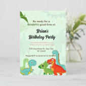 Invitation joli dinosaure de jungle garçon anniversaire (Debout devant)