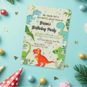 Invitation joli dinosaure de jungle garçon anniversaire