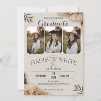 Invitation Joli do-it-yourself Rustique Anniversaire Diplôme