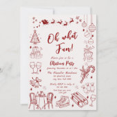 Invitation Joli doodé de fête de Noël (Devant)