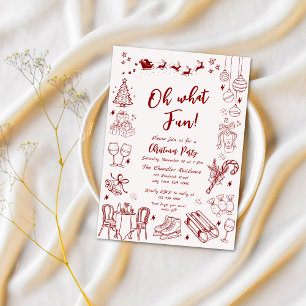Invitation Joli doodé de fête de Noël