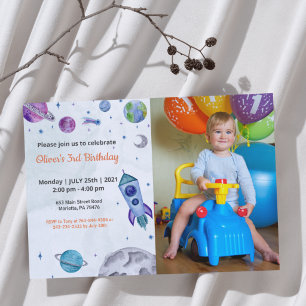 Invitation Joli Drôle Enfants Photo Anniversaire