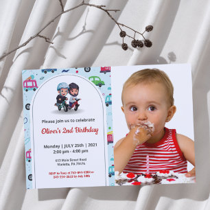 Invitation Joli Drôle Photo d'anniversaire d'enfant