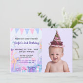 Invitation Joli drôle | Photo d'anniversaire d'enfants (Debout devant)