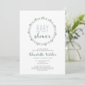 Invitation Joli Dusty Blue Pastel Lavendar Baby shower (Debout devant)