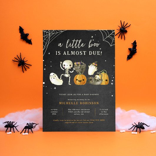 Invitation Joli Éffrayant Un Petit Baby shower Boo Halloween
