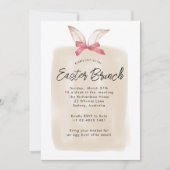 Invitation Joli Elégant Aquarelle Bunny Pâques Brunch (Devant)
