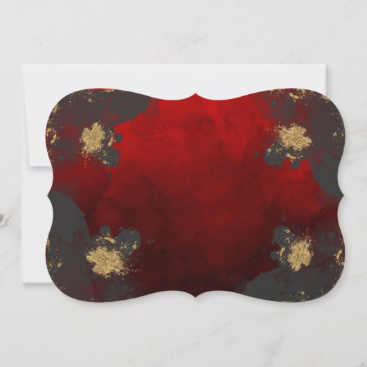 Invitation Joli, élégant mariage rouge, gris et or (Dos)