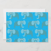 Invitation Joli Elephant Enfants 1er anniversaire fêtes Invit (Dos)