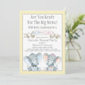 Invitation Joli éléphant Genre Reveillez Baby shower Invitati (Debout devant)