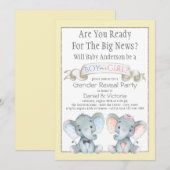 Invitation Joli éléphant Genre Reveillez Baby shower Invitati (Devant / Derrière)