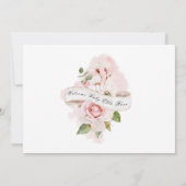 Invitation Joli Eléphant Rose Rose Baby shower fille (Dos)