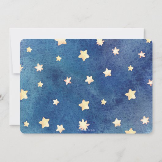 Invitation Joli Eléphant Sleepy Twinkle Star Baby shower garç (Dos)