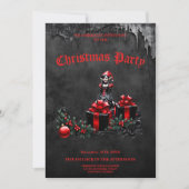 Invitation Joli elfe de Noël gothique. (Devant)