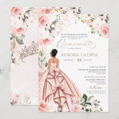 Invitation Joli en rose belle Gown Blush Quinceanera (Devant / Derrière)