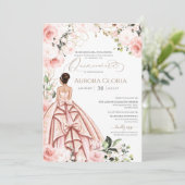 Invitation Joli en rose belle Rose Gown Quinceañera Inv (Debout devant)