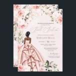 Invitation Joli en rose Blush Rose beau Gown Sweet 16<br><div class="desc">Design élégant et luxueux,  avec des roses douces et blanches,  des accents dorés et une belle poupée dans une robe luxueuse et fleurie. Tout le texte est entièrement personnalisable.</div>