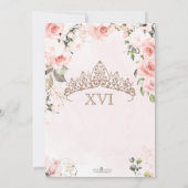 Invitation Joli en rose Blush Rose doux 16 Anniversaire (Dos)