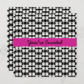 Invitation Joli en rose et noir (Devant / Derrière)