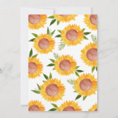 Invitation Joli enfant floral de tournesol premier anniversai (Dos)