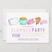 Invitation Joli enfant rose sommeil fête d'anniversaire invit (Devant)