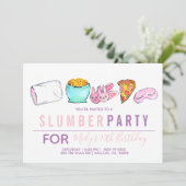 Invitation Joli enfant rose sommeil fête d'anniversaire invit (Debout devant)