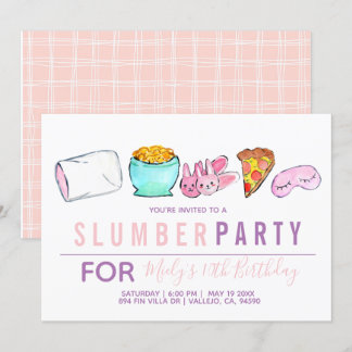 Invitation Joli enfant rose sommeil fête d'anniversaire invit