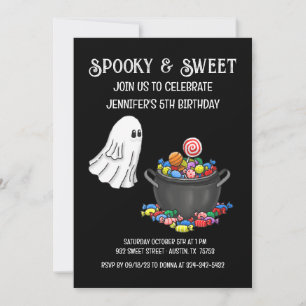 Invitation Joli épouvantable et doux Halloween