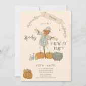 Invitation Joli épouvantail Vintage halloween bash Anniversai (Devant)