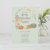 Invitation Joli épouvantail Vintage halloween bash Anniversai (Debout devant)