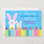 Invitation Joli et coloré lapin de Pâques (Devant)
