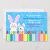 Invitation Joli et coloré lapin de Pâques (Devant)