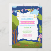 Invitation joli et élégant thème nature anniversaire enfant (Devant)