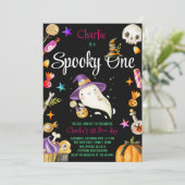 Invitation Joli Fantôme d'Halloween pour le 1er Anniversaire  (Debout devant)