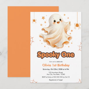 Invitation Joli Fantôme Effrayant Un Anniversaire Halloween 1