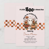 Invitation Joli Fantôme et Citrouille Halloween Baby shower d (Devant / Derrière)