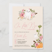 Invitation Joli fantôme floral citrouille petit baby shower d (Devant)