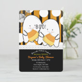 Invitation Joli Fantôme Mignons Jumeaux Garçons Halloween Bab (Debout devant)