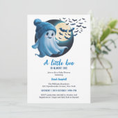 Invitation Joli Fantôme Un Petit Baby shower Boo Halloween Ga (Debout devant)