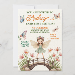 Invitation Joli Fée Premier Anniversaire