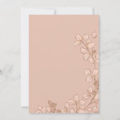 Invitation Joli feuille rose minuscule mariage Whimsical (Dos)